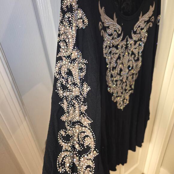 Paris Paris Rhinestone Long Sleeve Dress 💅 - Picture 4 of 5